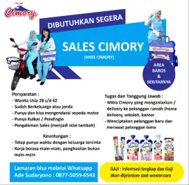 Lowongan Cimory/Lowongan Kerja/Loker Baros/Miss Cimory/Wirausaha