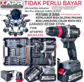 Bor cordless APR 34PRO bisa 2 fungsi fre ongkir