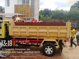 Jasa buang puing, urugan, sampah proyek, tanah merah dll
