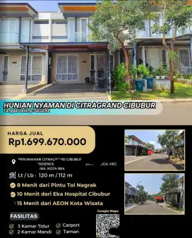 Dijual Rumah Citra Grand Cibubur