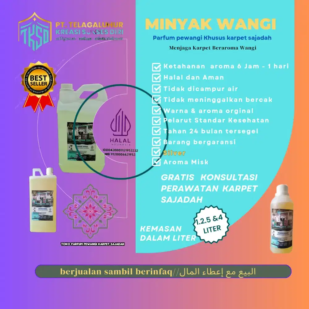 Minyak wangi khusus karpet sajadah aroma silver