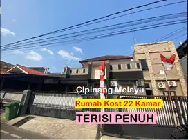 Rumah Kost MURAH 22 Kamar Penuh di Cipinang Melayu, Jakarta Timur