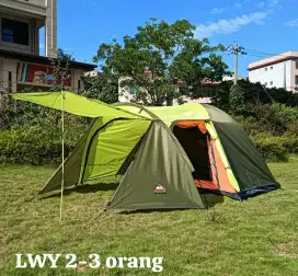 Tenda camping double layer kapasitas 2-3 orang