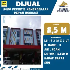 DIJUAL Ruko Lebar di Jalan Perintis Kemerdekaan