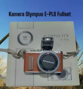 Kamera Olympus E-PL8 Brown Fullset Mulus