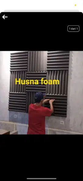 Busa peredam suara ruangan model zigzag warna hitam ukuran 50×50×6 cm