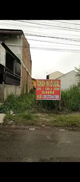 Tanah Dijual 5x30 Pinggir Jalan