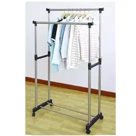 Double Rod ( Rak Baju Ada Roda )