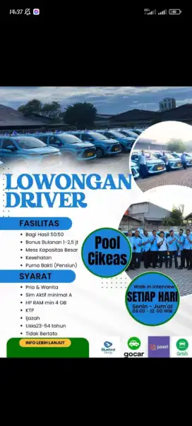 Lowongan Driver Blue Bird Pool Cikeas
