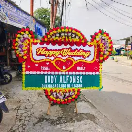 Karangan bunga ucapan happy wedding, Selamat & sukses