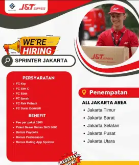 Urgent Kurir JnT Express,, Penempatan Sesuai Domisili