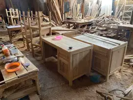 Meja kantor kayu jati bisa custom
