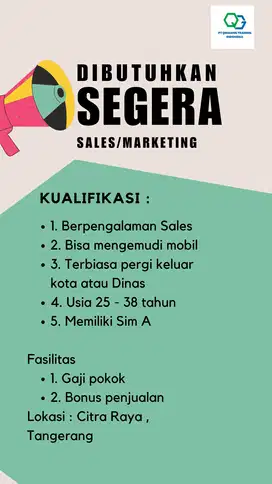 DICARI MARKETING ATAU SALES CHEMICAL PU