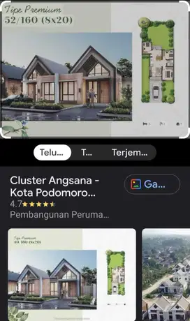 Dijual Rumah Dekat Kota Podomoro Tenjo Cluster ANGSANA Premium