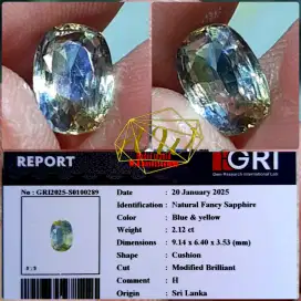 NATURAL FANCY SAPPHIRE SRILANKA 2.12CARAT // EYE CLEAN