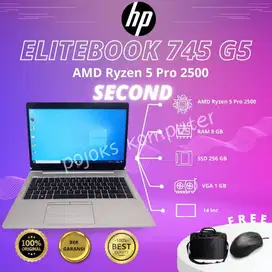 LAPTOP HP ELITEBOOK 745 G5 AMD RYZEN 5 PRO 2500 8GB 256 SSD NB SECOND