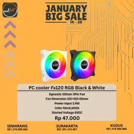 Fan PC cooler Fx120 RGB Black & White