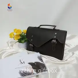 Tas Album Foto Hitam Variasi Gesper Bahan Kulit Sintetis Berkualitas