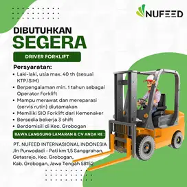 DRIVER FORKLIFT PABRIK PAKAN TERNAK