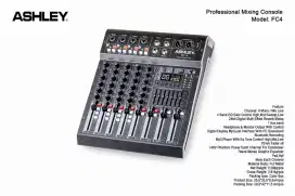 Mixer Ashley FC4 bluetooth USB recording