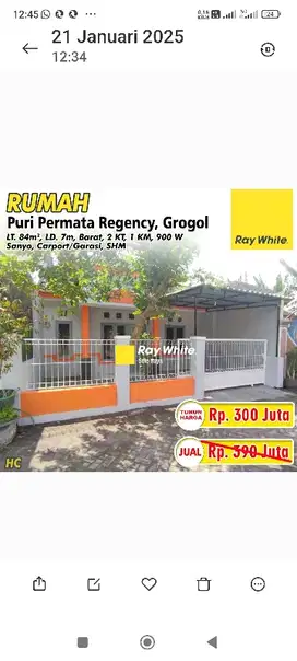 Rumah Puri Permata Regency 3 Sukoharjo