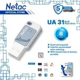 Flashdisk Netac USB 2.0 UA31 Flash Drive Kapasitas 8GB Blue