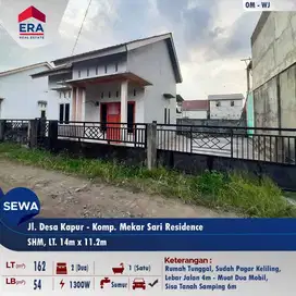 Disewakan rumah 2 kamar di Desa Kapur - berpagar keliling