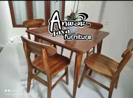 Meja makan minimalis ropan full kayu jati