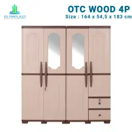 LEMARI PAKAIAN PLASTIK 4 PINTU OLYMPLAST WOOD
