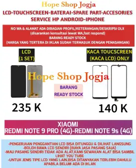 Touchscreen-Baterai-LCD XIAOMI
REDMI NOTE 9 PRO (4G)-NOTE 9s (4G)