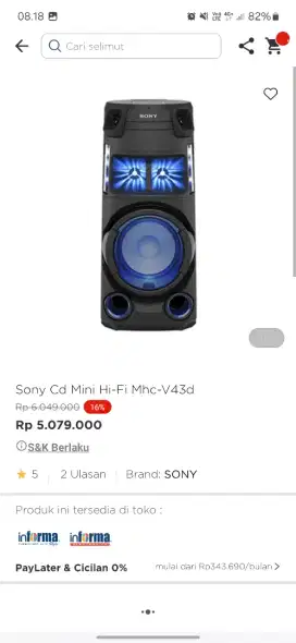 Readys tok hifi sony promo murah