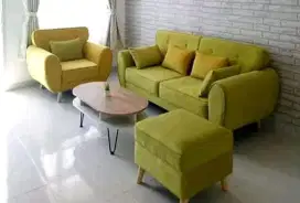 Sofa Retro 21 meja kaki besi