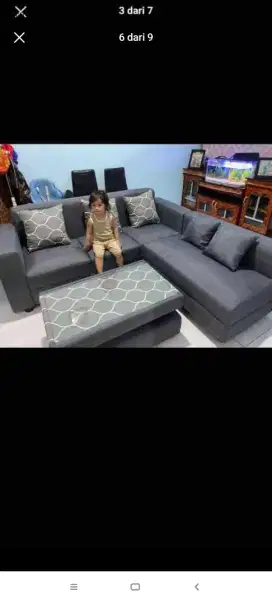 Sofa L minimalis Cantik, Kain kagawa Informa..