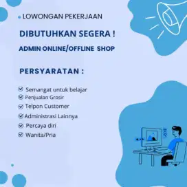 Lowongan Kerja Admin Online shop