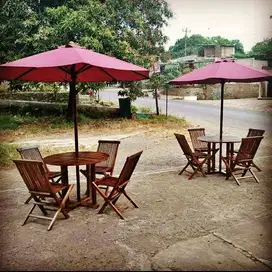 payung outdoor,tenda jati,meja bulat,tenda waterproff,payung jati,