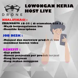 Loker lowongan kerja Host Live streaming Live