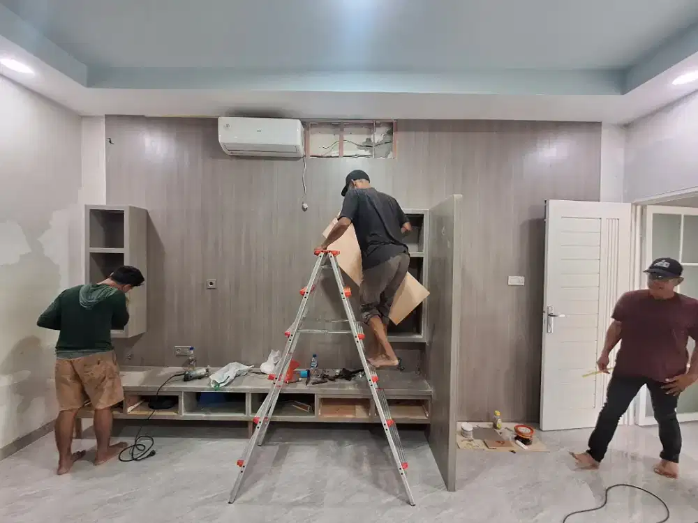 Backdrop TV minimalis tempahan