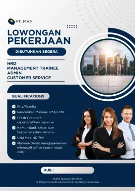 Lowongan Pekerjaan Dibutuhkan Segera