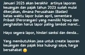 Jasa Laporan Keuangan dan Pajak