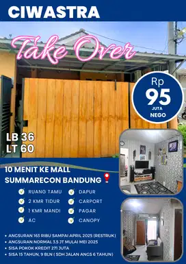 BELI RUMAH OVER KREDIT CIWASTRA DKT MAL SUMMARECON PASTI MENANG BANYAK