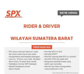 dibutuhkan kurir shopee express all area sumbar