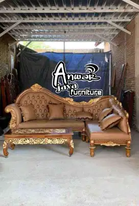 Kursi tamu sudut lois sofa ukir full kayu jati