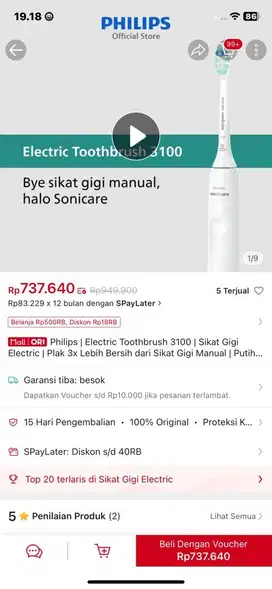 Jual murah Aja/new hadiah giveaway sikat gigi phillips sonicare 3100