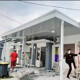 KANOPI BAJA RINGAN ATAP ALDERON SINGLE PLUS PLAFON PVC TERPASANG