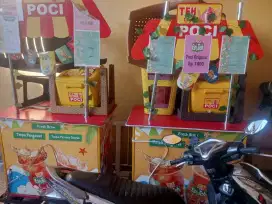 Paket usaha lengkap meja poci siap jualan