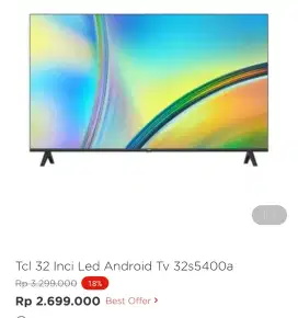 TCL 32 INCH ANDROID TV 32S5400A