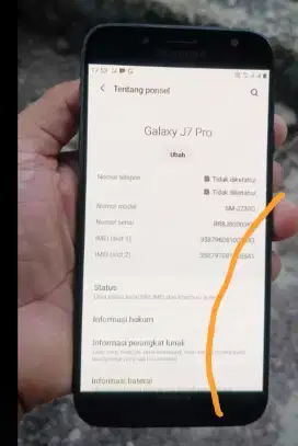 Samsung J7 pro. 3/32 mnus shadow SMA retak sehelai normal orian NFC ok