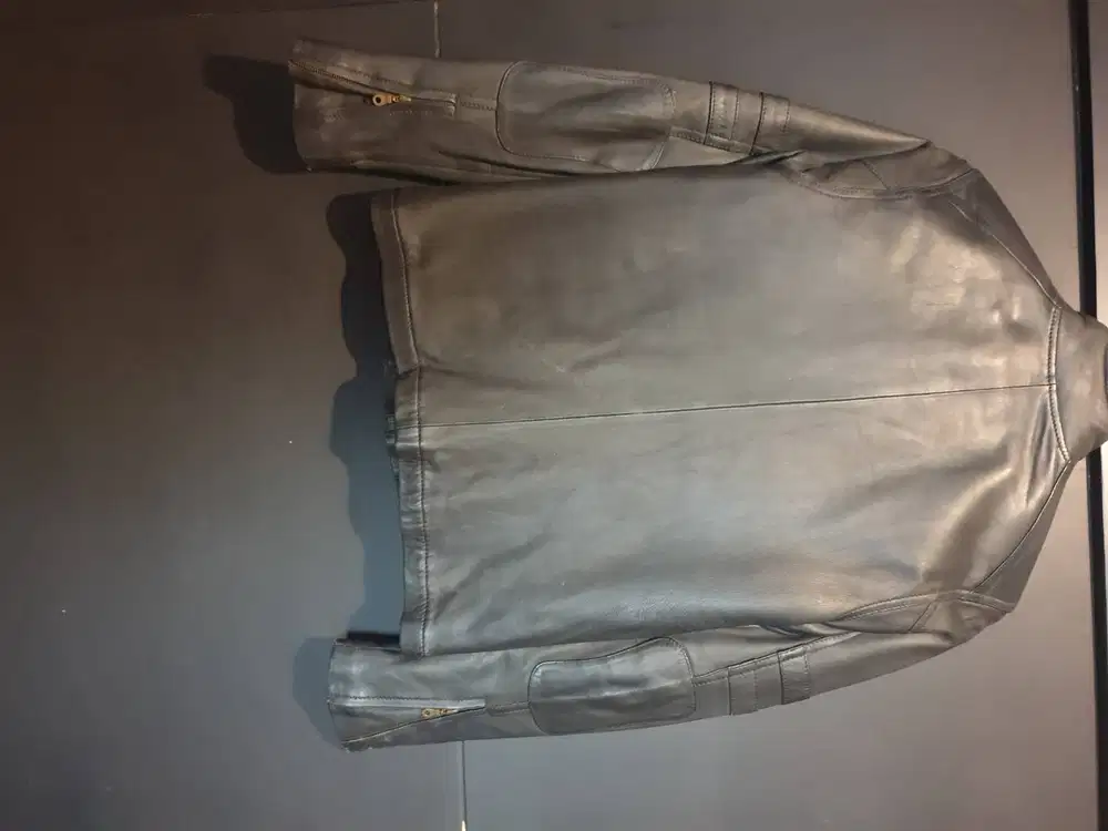 Jaket asli kulit domba model biker no brand