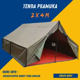 TENDA PRAMUKA 2 X 4 METER LENGKAP BAHAN D300 KOREA