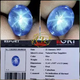 UNHEATED STAR BLUE SAPPHIRE SRILANKA 5.92CARAT